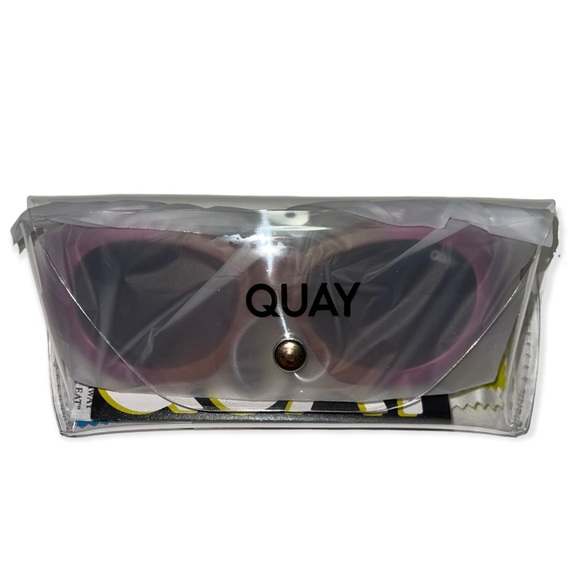 QUAY Real Me Sunglasses Pink Ombre Frame Brown Lenses Geometric Shape #160 NWT - Picture 7 of 11